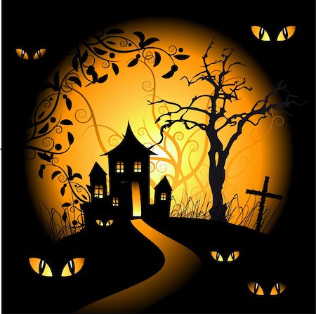 simsearch:400-06084547,k - Halloween night Stock Photo - Budget Royalty-Free & Subscription, Code: 400-04102274