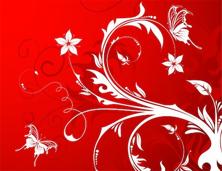 simsearch:400-04026872,k - Flower background with butterfly, element for design, vector illustration Stockbilder - Microstock & Abonnement, Bildnummer: 400-04102823