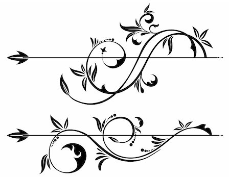 Floral Scroll element for design, vector illustration Stock Photo - Budget Royalty-Free & Subscription, Code: 400-04102842