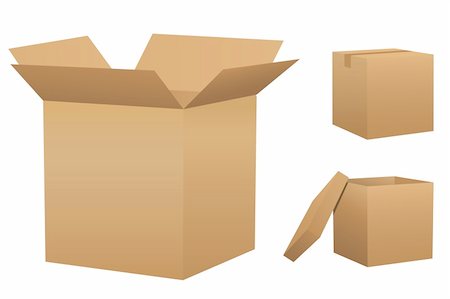 Cardboard boxes.  Grouped for easy editing.  Please check my portfolio for more packaging illustrations. Stockbilder - Microstock & Abonnement, Bildnummer: 400-04102869