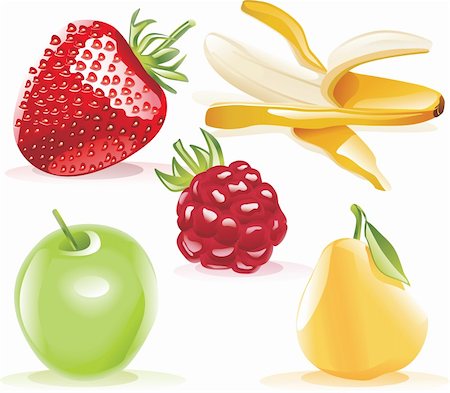 simsearch:400-04744945,k - Detailed summer fruits set Foto de stock - Super Valor sin royalties y Suscripción, Código: 400-04102920