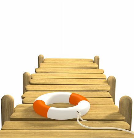 floating dock - Lifebuoy on a wooden pier Stock Photo - Budget Royalty-Free & Subscription, Code: 400-04103314