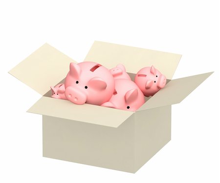 simsearch:400-04298576,k - 3d piggy banks in box Photographie de stock - Aubaine LD & Abonnement, Code: 400-04103312