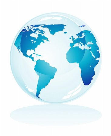 Glossy delicate blue earth icon to use like background Stock Photo - Budget Royalty-Free & Subscription, Code: 400-04103404