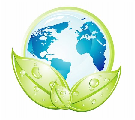 simsearch:400-04872735,k - Blue Earth and green leaves with water drops Stockbilder - Microstock & Abonnement, Bildnummer: 400-04103407