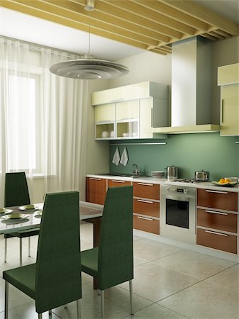 simsearch:700-06038234,k - modern kitchen interior 3d rendering Photographie de stock - Aubaine LD & Abonnement, Code: 400-04103586
