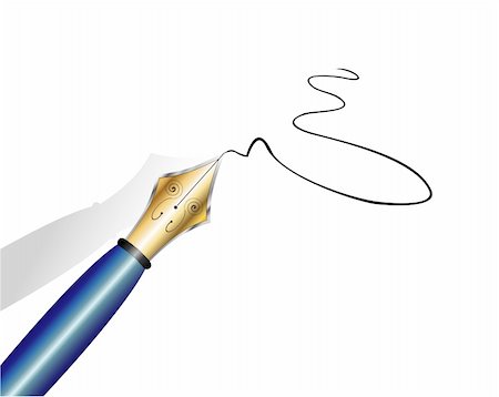 simsearch:400-05122820,k - An elegant gold and iron fountain pen writing on white paper Stock Photo - Budget Royalty-Free & Subscription, Code: 400-04103684