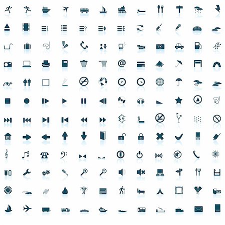 simsearch:400-04620594,k - Biggest collection of different icons for using in web design Foto de stock - Super Valor sin royalties y Suscripción, Código: 400-04103781