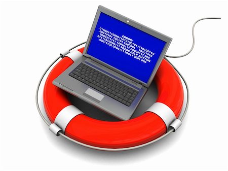 sos image - 3d illustration of laptop with error screen on rescue circle Stock Photo - Budget Royalty-Free & Subscription, Code: 400-04114004