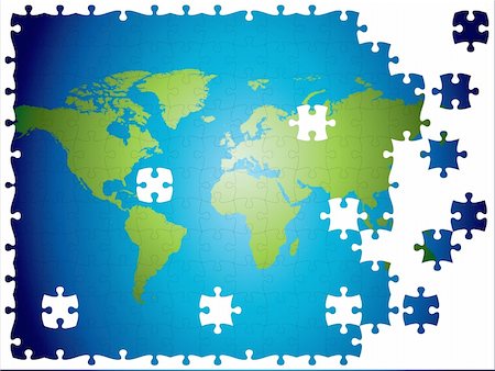 puzzle piece black background - World map jigsaw, layered and fully editable.  Please check my portfolio for more jigsaw illustrations. Stock Photo - Budget Royalty-Free & Subscription, Code: 400-04114074
