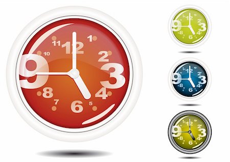 Office Wall Clock Illustration (Global Swatches Included) Stock Photo - Budget Royalty-Free & Subscription, Code: 400-04114128