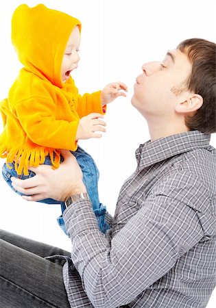 simsearch:400-07715953,k - Father and baby playing funny games Stock Photo - Budget Royalty-Free & Subscription, Code: 400-04114339