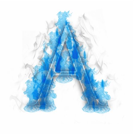 Burning Letter with Blue true flames and smoke Stock Photo - Budget Royalty-Free & Subscription, Code: 400-04114426