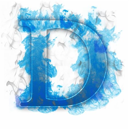 Burning Letter with Blue true flames and smoke Stock Photo - Budget Royalty-Free & Subscription, Code: 400-04114429