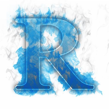 simsearch:400-05686977,k - Burning Letter with Blue true flames and smoke Stock Photo - Budget Royalty-Free & Subscription, Code: 400-04114443