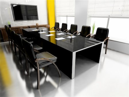 Modern room for meetings 3d render Stock Photo - Budget Royalty-Free & Subscription, Code: 400-04114463