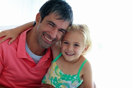 family beach house - Father playing with his daughter at home Stock Photo - Budget Royalty-Free & Subscription, Code: 400-04114646