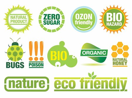 Ecology themed icon set. Use to create buttons, labels and brochures. Similar images in my portfolio. Stock Photo - Budget Royalty-Free & Subscription, Code: 400-04115549