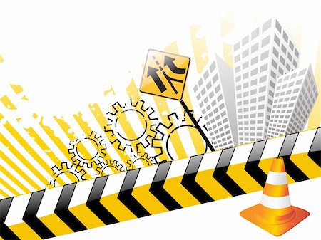 road stop alert - artistic pattern road background with traffic-cones and buiding Stock Photo - Budget Royalty-Free & Subscription, Code: 400-04116472