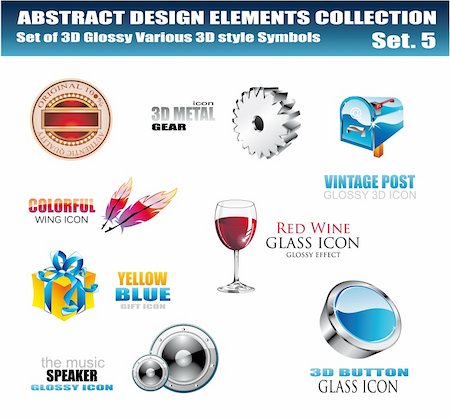 simsearch:400-04671421,k - 3D and 2D Various Design Elements Collection - Set 5 Stock Photo - Budget Royalty-Free & Subscription, Code: 400-04116989