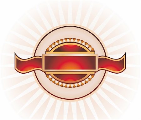 Elegant Vintage Emblem with brown and orange background Stock Photo - Budget Royalty-Free & Subscription, Code: 400-04116983