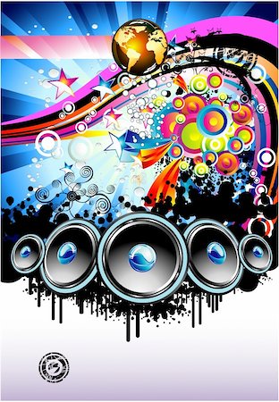 simsearch:400-06357823,k - Disco Music Event Background with colorful Abstract elements Foto de stock - Super Valor sin royalties y Suscripción, Código: 400-04116996