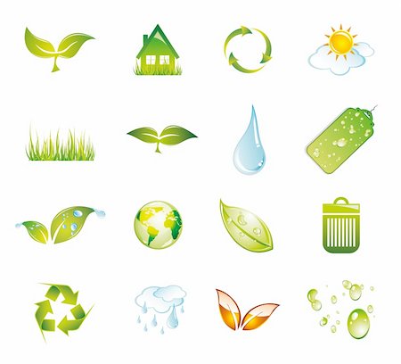 Environmental and Green Icon collection - Set 1 Stock Photo - Budget Royalty-Free & Subscription, Code: 400-04116992