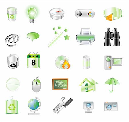 Green icons Foto de stock - Super Valor sin royalties y Suscripción, Código: 400-04117162