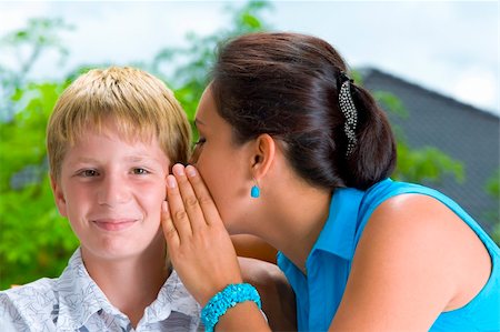 Portrait of a young boy with his mother in summer environment Stock Photo - Budget Royalty-Free & Subscription, Code: 400-04117290