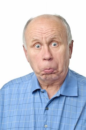 senior funny bald man is making grimaces Stock Photo - Budget Royalty-Free & Subscription, Code: 400-04117378