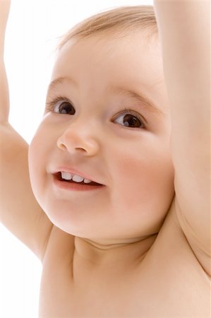 simsearch:400-04318989,k - Portrait of a baby with his hands up Fotografie stock - Microstock e Abbonamento, Codice: 400-04117957