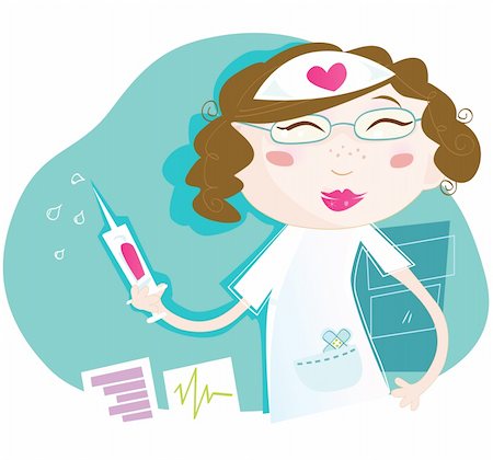 smile red lips cartoon - Sexy nurse heal every patient! Art vector Illustration. See similar pictures in my portfolio! Stock Photo - Budget Royalty-Free & Subscription, Code: 400-04117967