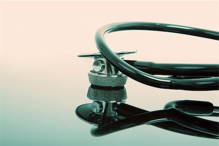 part of stethoscope with reflection Stock Photo - Budget Royalty-Free & Subscription, Code: 400-04118580