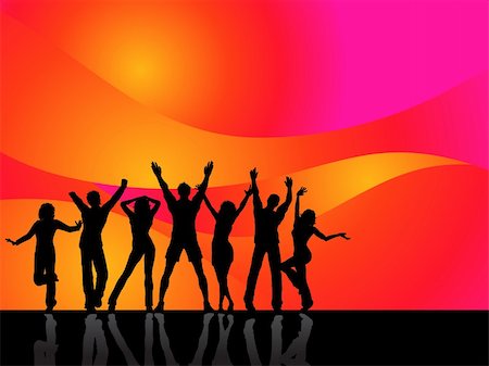 simsearch:400-04969579,k - Silhouettes of people dancing Stock Photo - Budget Royalty-Free & Subscription, Code: 400-04118627
