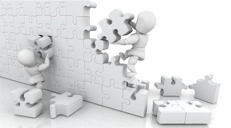 simsearch:400-08096963,k - 3D render of men solving a jigsaw puzzle Fotografie stock - Microstock e Abbonamento, Codice: 400-04118674