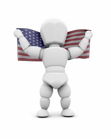 simsearch:400-07626725,k - 3d render of man with american flag Stockbilder - Microstock & Abonnement, Bildnummer: 400-04118680