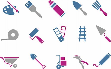 silhouette as carpenter - Vector icons pack - Blue-Fuchsia Series, tool collection Stock Photo - Budget Royalty-Free & Subscription, Code: 400-04118764