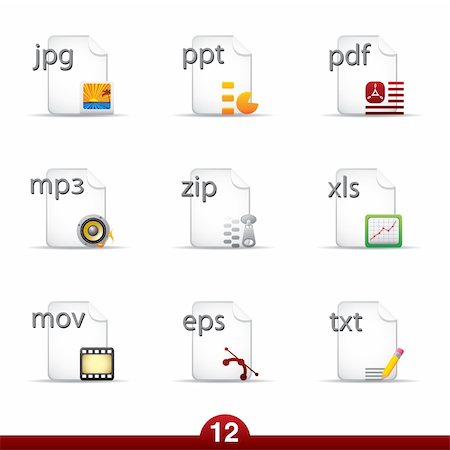 Files and documents icon set from a series in my portfolio. Foto de stock - Royalty-Free Super Valor e Assinatura, Número: 400-04118800