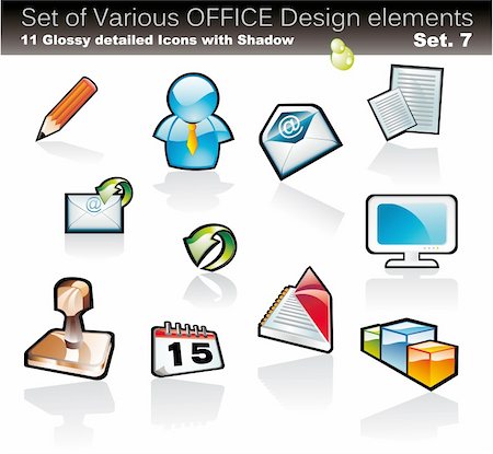 simsearch:400-07050311,k - Set of Office Abstract Design Elements - Set 7 Photographie de stock - Aubaine LD & Abonnement, Code: 400-04118864