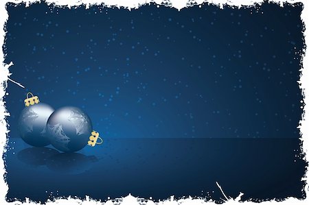 simsearch:400-05165579,k - Background with snow and bolls for your design in dark blue colors Stock Photo - Budget Royalty-Free & Subscription, Code: 400-04119110