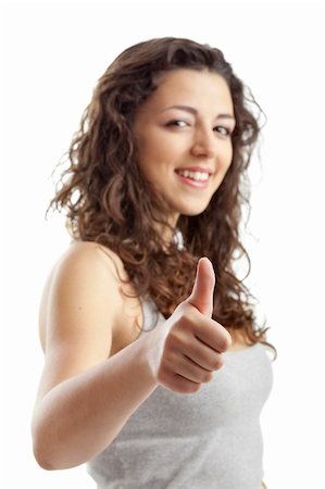 simsearch:400-04176204,k - Closeup portrait of a beautiful young  woman showing thumbs up sign Stock Photo - Budget Royalty-Free & Subscription, Code: 400-04119491