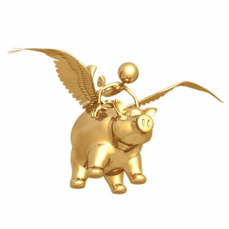 pigs fly - A Concept And Presentation Figure In 3D Stock Photo - Budget Royalty-Free & Subscription, Code: 400-04110210