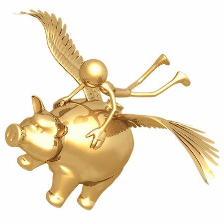 pigs fly - A Concept And Presentation Figure In 3D Stock Photo - Budget Royalty-Free & Subscription, Code: 400-04110211