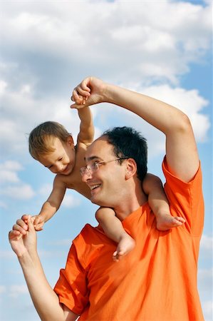 simsearch:400-04221909,k - happy father and son outdoors Stock Photo - Budget Royalty-Free & Subscription, Code: 400-04110304