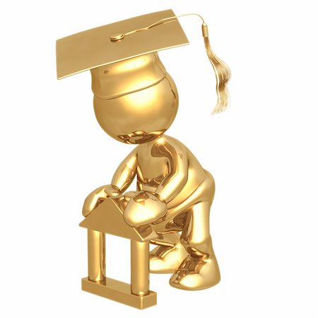 LuMaxArt Gold Guys Graduate Graduation Concept And Presentation Illustration Fotografie stock - Microstock e Abbonamento, Codice: 400-04110415
