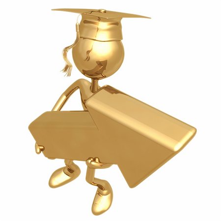 LuMaxArt Gold Guys Graduate Graduation Concept And Presentation Illustration Fotografie stock - Microstock e Abbonamento, Codice: 400-04110449