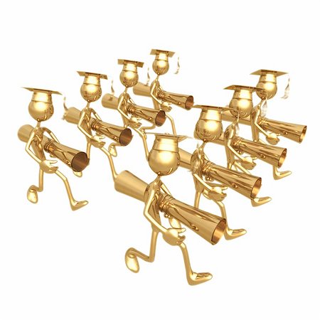 LuMaxArt Gold Guys Graduate Graduation Concept And Presentation Illustration Fotografie stock - Microstock e Abbonamento, Codice: 400-04110497
