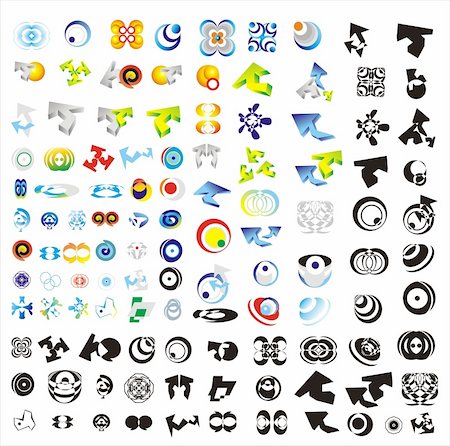 emblem shapes - A big collection of 110 more company logos or corporate symbols. Stock Photo - Budget Royalty-Free & Subscription, Code: 400-04111210