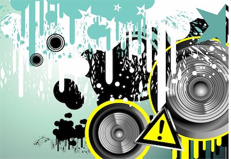 Grunge Danger music frame background Stock Photo - Budget Royalty-Free & Subscription, Code: 400-04111262