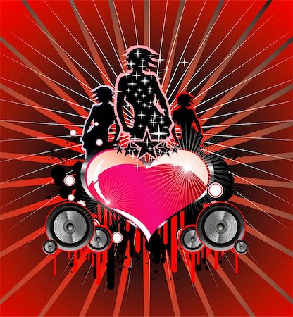 Girls and Love music event frame background Stock Photo - Budget Royalty-Free & Subscription, Code: 400-04111274